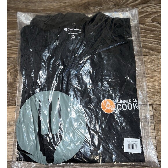 Chef Works Springfield Men's Black 4XL Vented Coat BCSZ009 Short Sleeve Zip - Picture 2 of 5